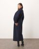 ARRANGE ARRANGE wool mix cinched waist ovoid sleeves coat in navy - 4