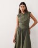 ARRANGE ARRANGE wrap dropped waist maxi dress in dark khaki green - 2