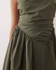 ARRANGE ARRANGE wrap dropped waist maxi dress in dark khaki green - 3