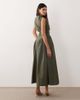 ARRANGE ARRANGE wrap dropped waist maxi dress in dark khaki green - 4