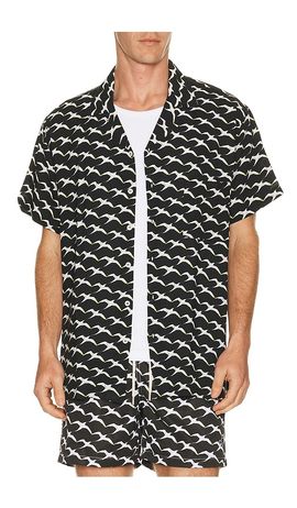 Arrels Barcelona Arrels Barcelona Birds x Clara Arn?s Camp Collar Shirt