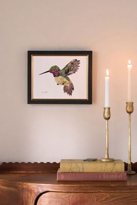 Artfully Walls Pressed Flower Hummingbird Wall Art