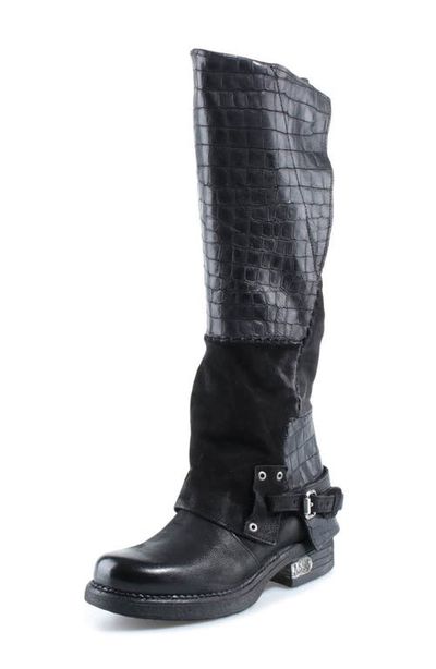 A.S.98 A.S.98 Perkins Croc Embossed Leather Boot