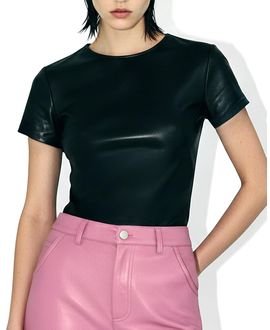 As By Df As by Df Brando Stretch Leather Tee
