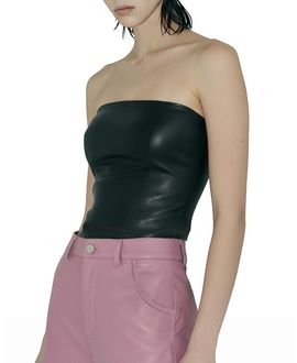 As By Df As by Df Cinematique Stretch Leather Bustier