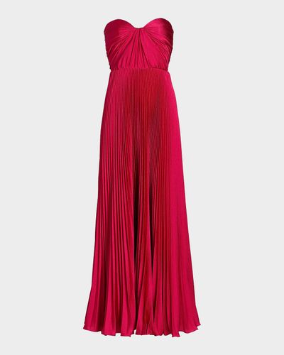 As It May Elia Satin Plissé Gown
