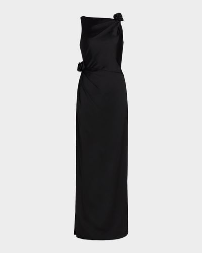 As It May Rosette Draped Column Gown