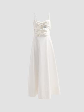 As It May Women's Ariaelle Cotton-Blend Bow Midi-Dress