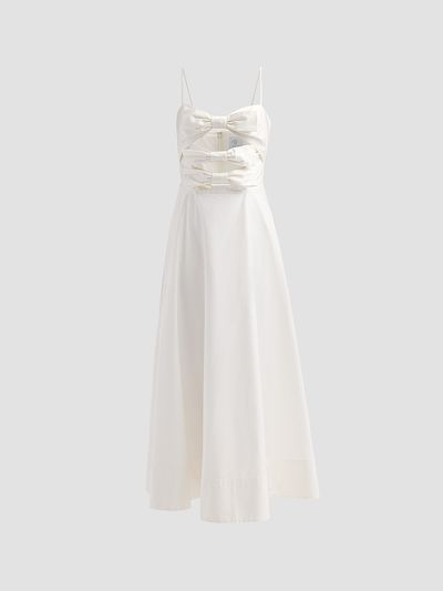 As It May Women's Ariaelle Cotton-Blend Bow Midi-Dress