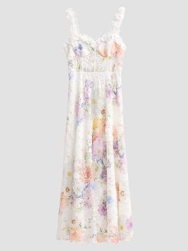 As It May Women's Aveline Floral Lace Maxi Dress