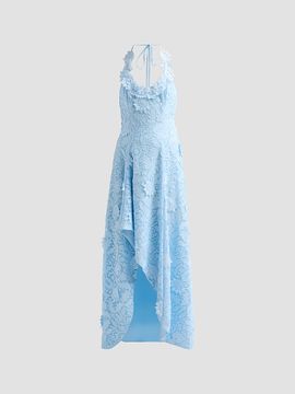 As It May Women's Avira Laser-Cut Lace Halter Gown