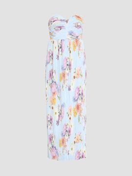 As It May Women's Calla Floral Pleated Strapless Gown