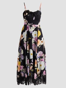 As It May Women's Junia Floral Voile Lace Midi Dress