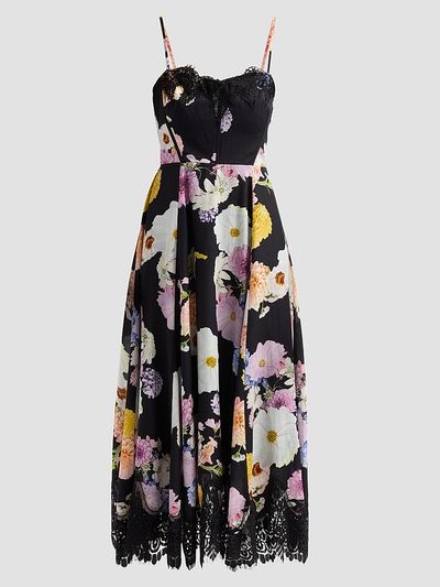As It May Women's Junia Floral Voile Lace Midi Dress