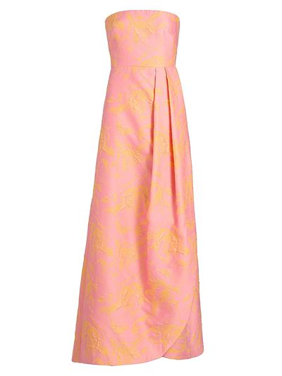 As It May Women's Kaia Floral Jacquard Strapless Gown