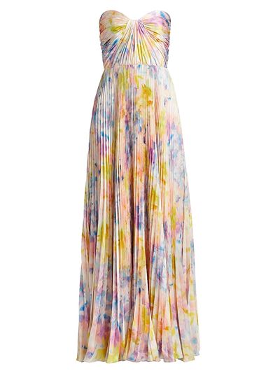 As It May Women's Naomi Abstract Print Satin Strapless Gown