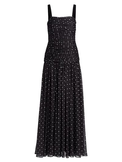 As It May Women's Natalia Polka Dot Crinkle Chiffon Gown