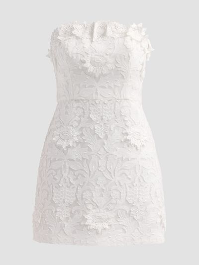 As It May Women's Nerida Floral Appliqué Sheath Mini Dress