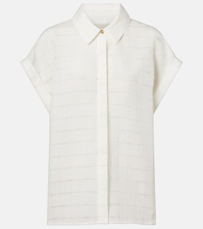Asceno Asceno Andra linen and cotton checked shirt