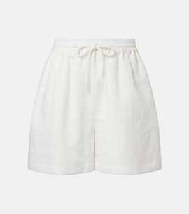 Asceno Asceno Boston checked linen and cotton shorts
