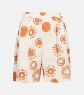 Asceno Asceno Dallas printed linen and cotton shorts