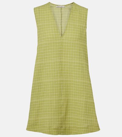 Asceno Asceno Derya checked cotton minidress