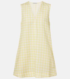 Asceno Asceno Gingham linen and cotton minidress