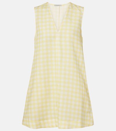 Asceno Asceno Gingham linen and cotton minidress