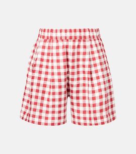 Asceno Asceno Gingham linen shorts