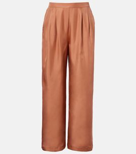 Asceno Asceno Isola pleated silk twill wide-leg pants