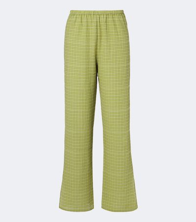 Asceno Asceno Loreto checked cotton wide-leg pants