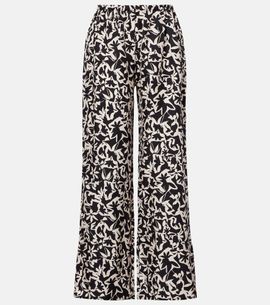 Asceno Asceno Loreto printed silk twill wide-leg pants