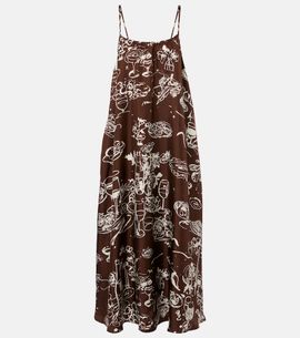 Asceno Asceno Napoli printed silk twill maxi dress