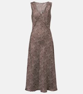 Asceno Asceno Provence polka-dot silk twill slip dress