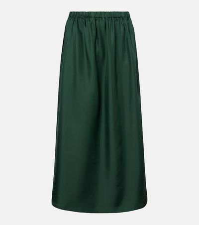 Asceno Asceno Roma silk twill maxi skirt