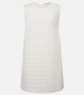 Asceno Asceno Sintra checked linen and cotton minidress
