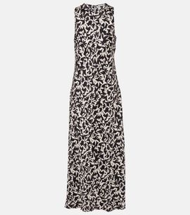Asceno Asceno Valencia printed silk twill maxi dress