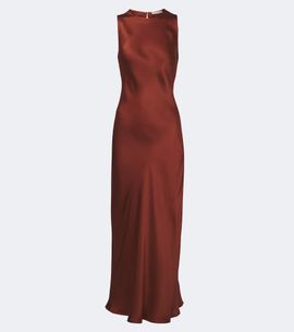 Asceno Asceno Valencia silk satin midi dress