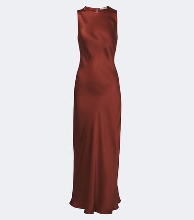 Asceno Asceno Valencia silk satin midi dress