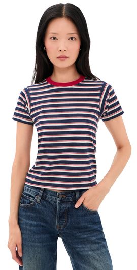 ASHER ASHER Amelia Stripe Tee Red/Navy/Natural