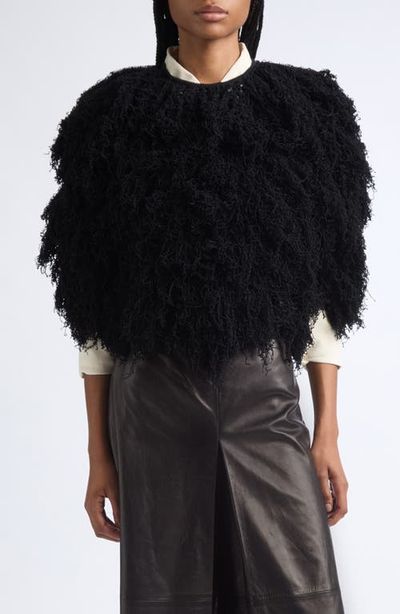 ASHLYN ASHLYN Curly Cropped Merino Wool Pullover