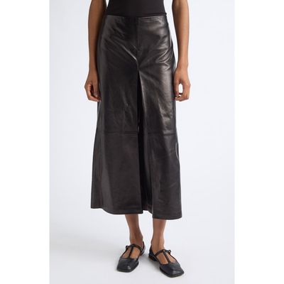 ASHLYN ASHLYN Emerson Leather Wide Leg Cropped Pants