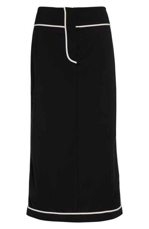 ASHLYN ASHLYN Kado Tropical Stretch Wool Midi Skirt