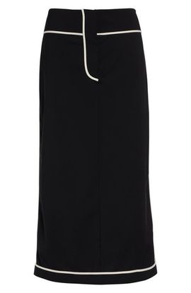 ASHLYN ASHLYN Kado Tropical Stretch Wool Midi Skirt