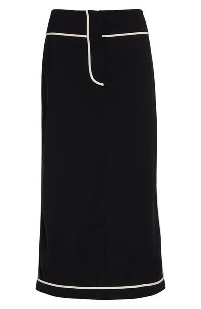 ASHLYN ASHLYN Kado Tropical Stretch Wool Midi Skirt