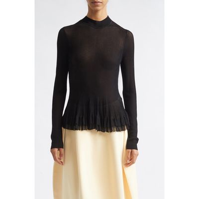ASHLYN ASHLYN Meritt Ruffle Hem Mock Neck Sweater