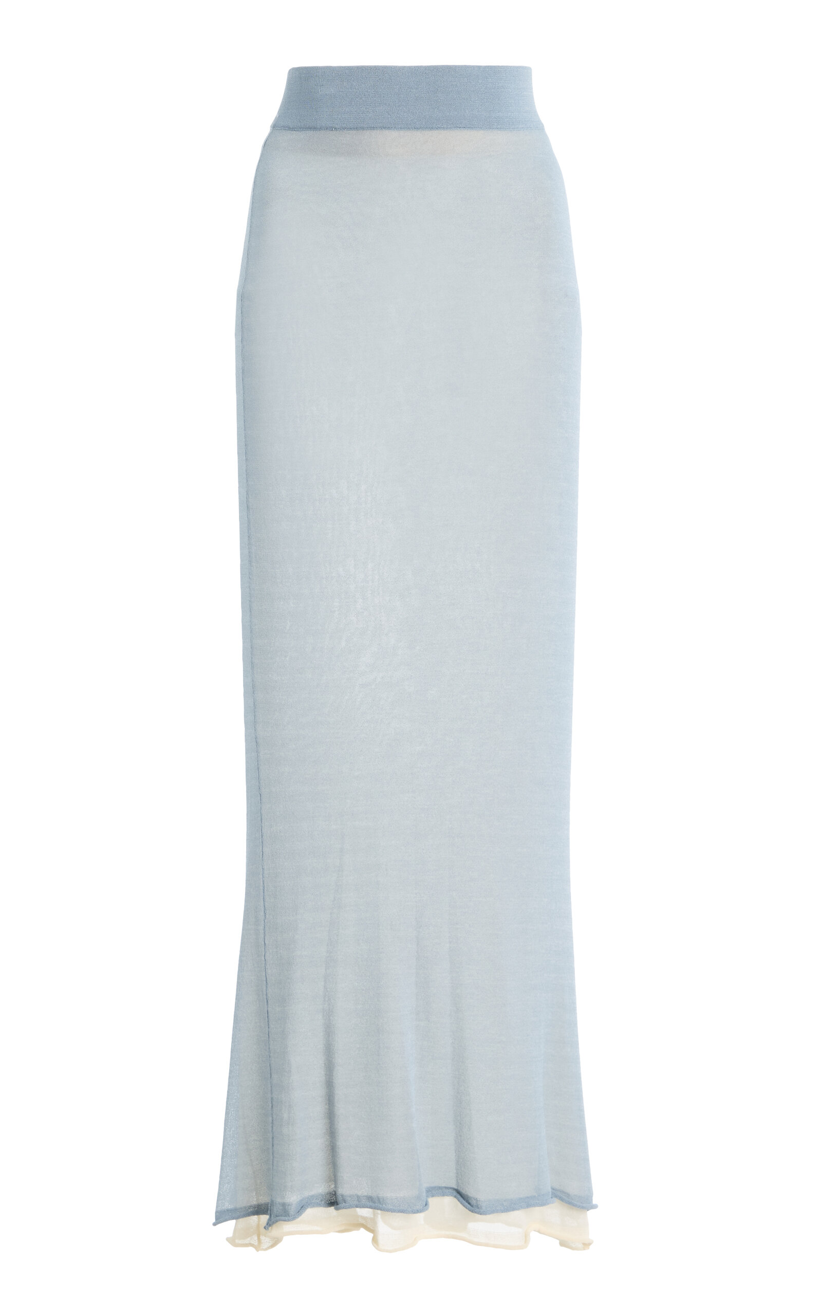 Ashlyn Ashlyn Sheer Layered Knit Midi Skirt