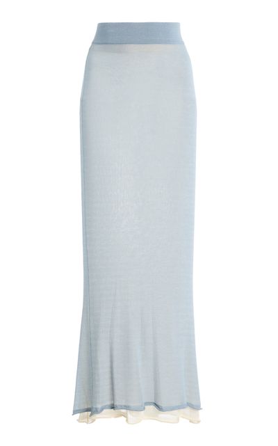 Ashlyn Ashlyn Sheer Layered Knit Midi Skirt
