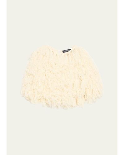 ASHLYN Curly Fringe Crop Sweater