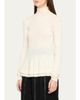 ASHLYN New Diamond Merino Wool-Silk Turtleneck Ruffle Top - 4